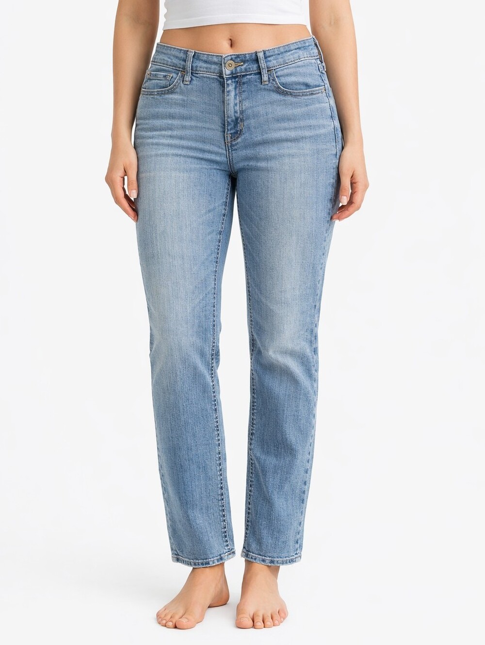 Hollister Women’s Light Wash Jeans – Classic Straight Leg Y2K Denim